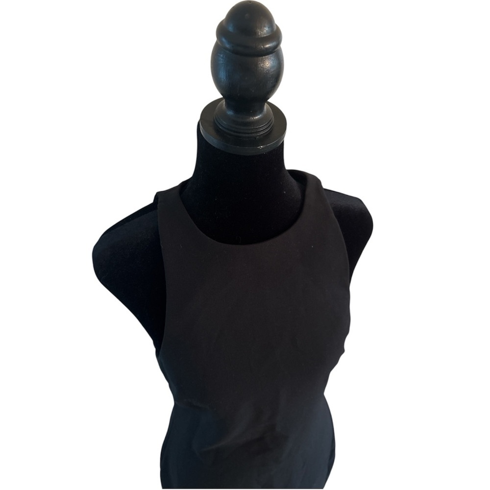 Likely High Neck Front Slit Form Fitting Black Dress 0102 - Picture 3 of 10